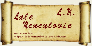 Lale Menčulović vizit kartica